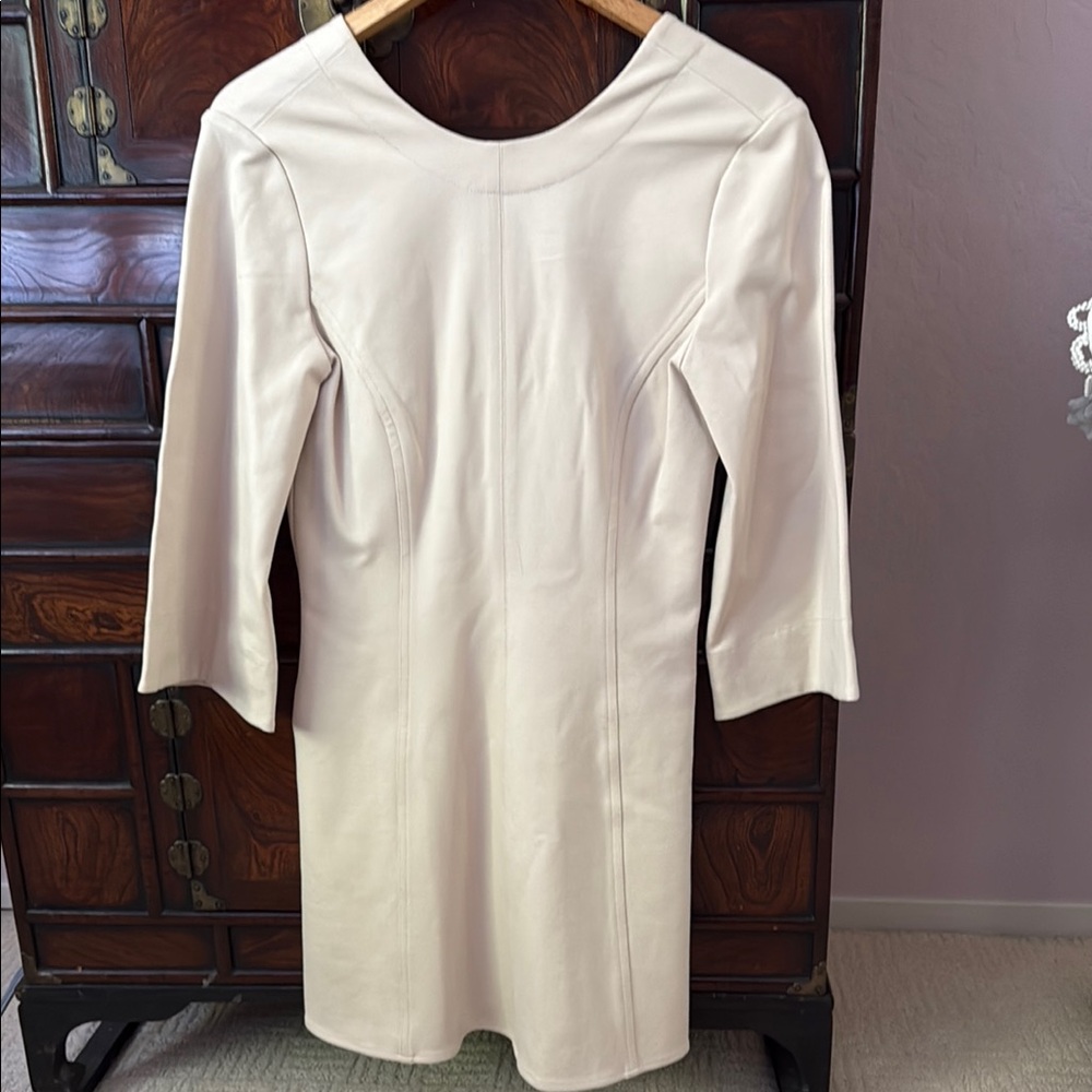 TIBI minimalist Cream Minidress